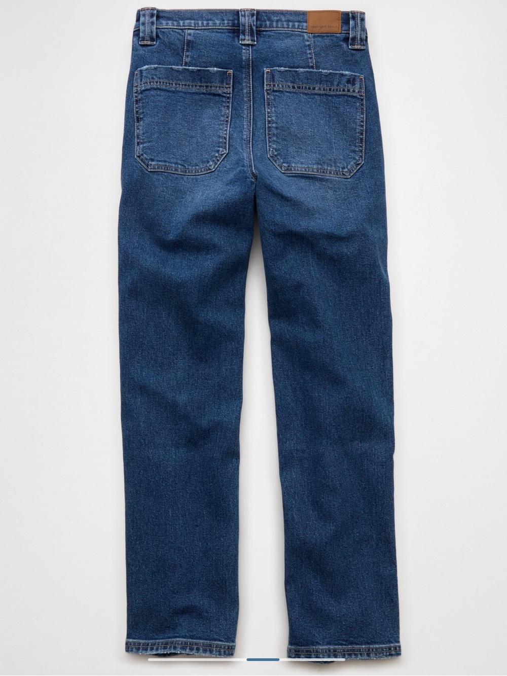 American Eagle Strigid Super High-Waisted Baggy Straight Jean Medium Wash 8 Long - Picture 3 of 5